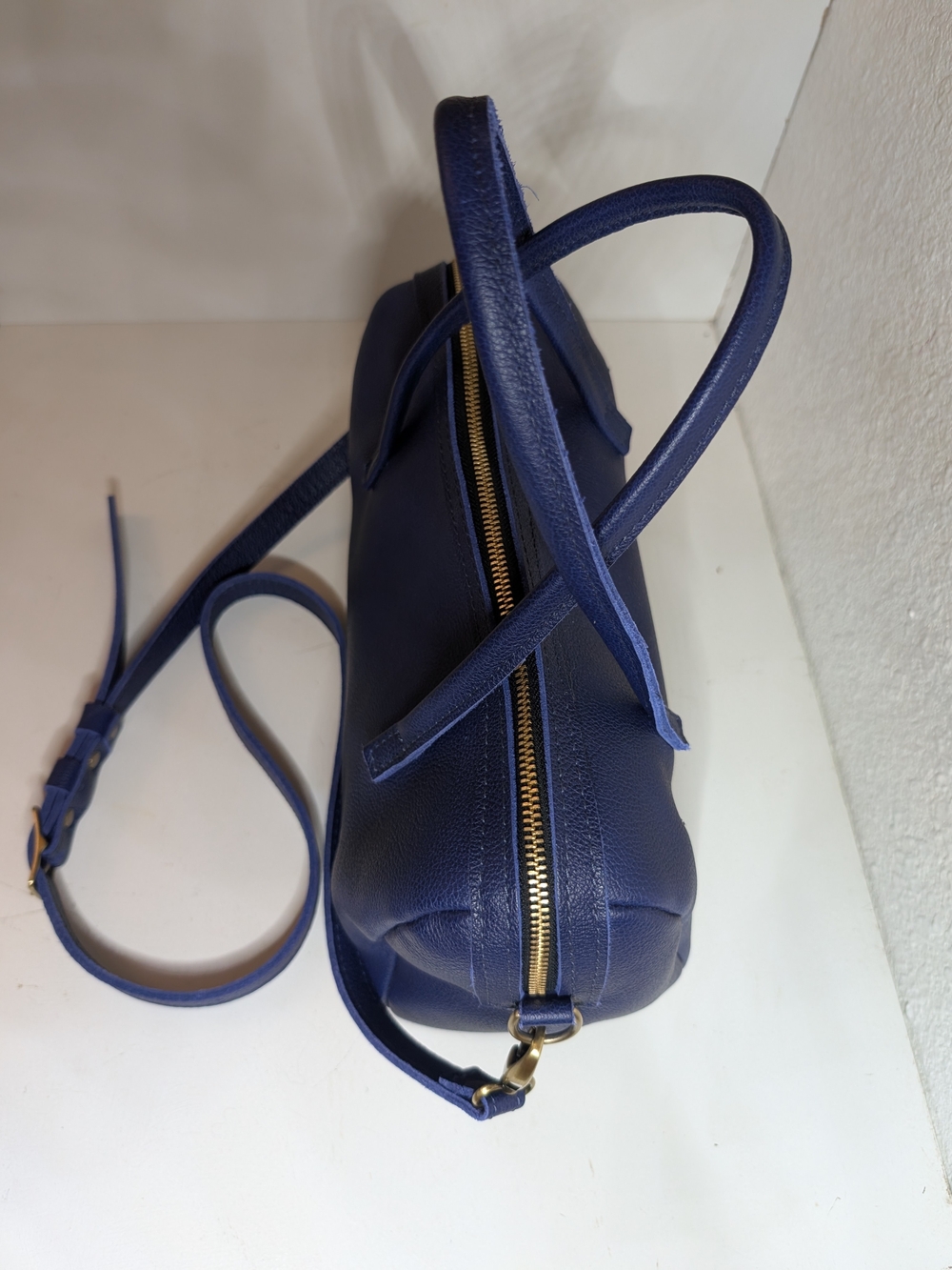 Portland Leather Sloan Doctor Bag, Oversized, Cobalt Blue, Pebbled Leather - Picture 2 of 10